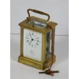 A 19th Century brass repeater Carriage Clock,