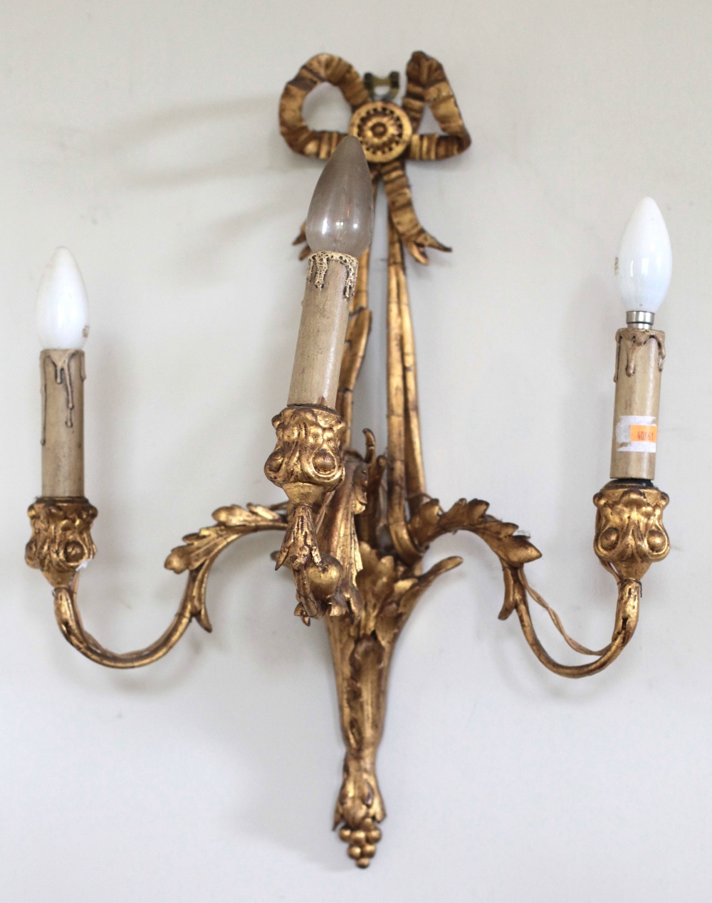 A good pair of 19th Century three branch gilt Wall Sconces.