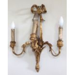 A good pair of 19th Century three branch gilt Wall Sconces.