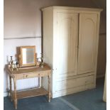 A large two door painted Linen Press,