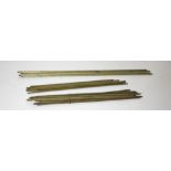 A collection of 31" & 44" brass Stair Rods, and a box of brass holders, as a lot, w.a.f.