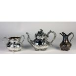 A fine 19th Century early Victorian period Irish silver three piece Tea Service,