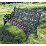 A very rare large attractive Coalbrookdale cast metal Garden Bench,