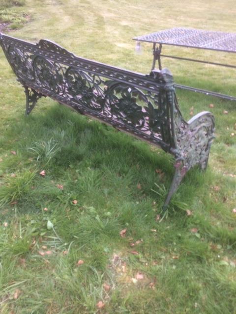 A very rare large attractive Coalbrookdale cast metal Garden Bench, - Image 2 of 3