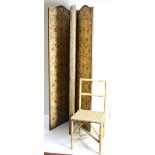 A 19th Century four fold Draught Screen,