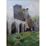 John Flinn, Irish 20th Century Watercolour, "The Priory Church Kells," approx.