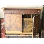 A late 17th Century / early 18th Century figured oyster walnut Secretaire Top, damaged,