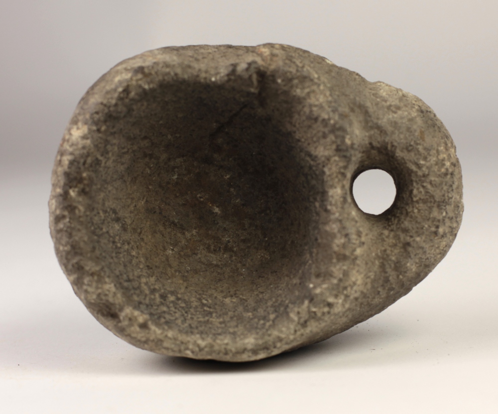 A late 18th Century / early 19th Century Native American Chaco Indian carved stone Grease Bowl,