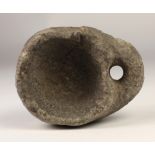 A late 18th Century / early 19th Century Native American Chaco Indian carved stone Grease Bowl,