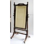 A William IV mahogany Cheval Mirror,