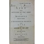 Military: A List of the Officers of the Army and Marines,... 8vo January 1795. Forty-Third Edn.