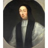 17th Century Irish School "Reverend Thomas Swifte," on oval, portrait, O.O.C., approx.