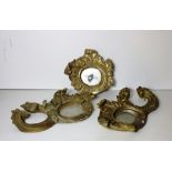 A set of 3 Victorian gilt Wall Mirrors, of unusual design, and another similar.