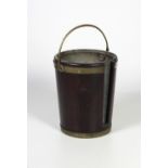 A Georgian period mahogany brass bound Plate Bucket,