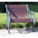 A very rare set of 4, 19th Century heavy cast iron Garden Armchairs,