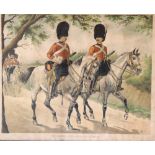 A set of 4 military coloured Prints,