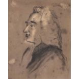 Attributed to Rupert Barber (1719 - 1772) "Side Profile of Dean Jonathan Swift wearing wig,