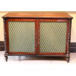 A George IV period mahogany and rosewood banded Side Cupboard,