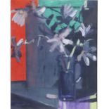 Brian Ballard, RUA (b. 1943) "Magnolias against Red," O.O.B., approx.