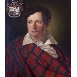 18th Century Scottish School "Half length Portrait of a Scottish Officer,