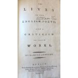 Johnson (Samuel) The Lives of the English Poets; 3 vols. roy 8vo D. 1779. Cont. sprinkled calf, mor.