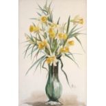 M. Dennis, 20th Century Irish School Watercolour, "Still Life of Daffodils in a Vase," approx.