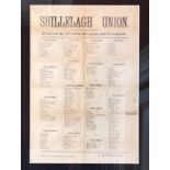 Co. Wicklow Poster, Shillelagh Union, names of the electoral divisions and town lands printed by W.