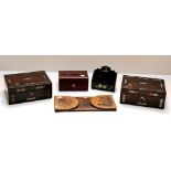 Two similar rosewood Vanity Sewing Boxes,