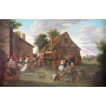 Attributed to Thomas Van Apshoven (1622-1664) "The Village Feast with Figures Merrymaking," O.O.C.