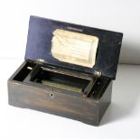 A Swiss six air Music Box, 19th Century,