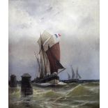 Christian Fredrik Swensson, Swedish (1834-1909) "Fishing Boats on Rough Seas," O.O.C.