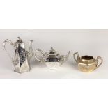 A very good early Irish Victorian silver 3 piece Tea & Coffee Set, consisting of Coffee Pot, Teapot,