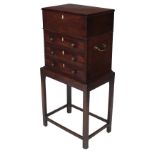 A George III period mahogany lift-top Chest on Stand,