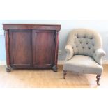 A Victorian period deep button Tub Armchair,