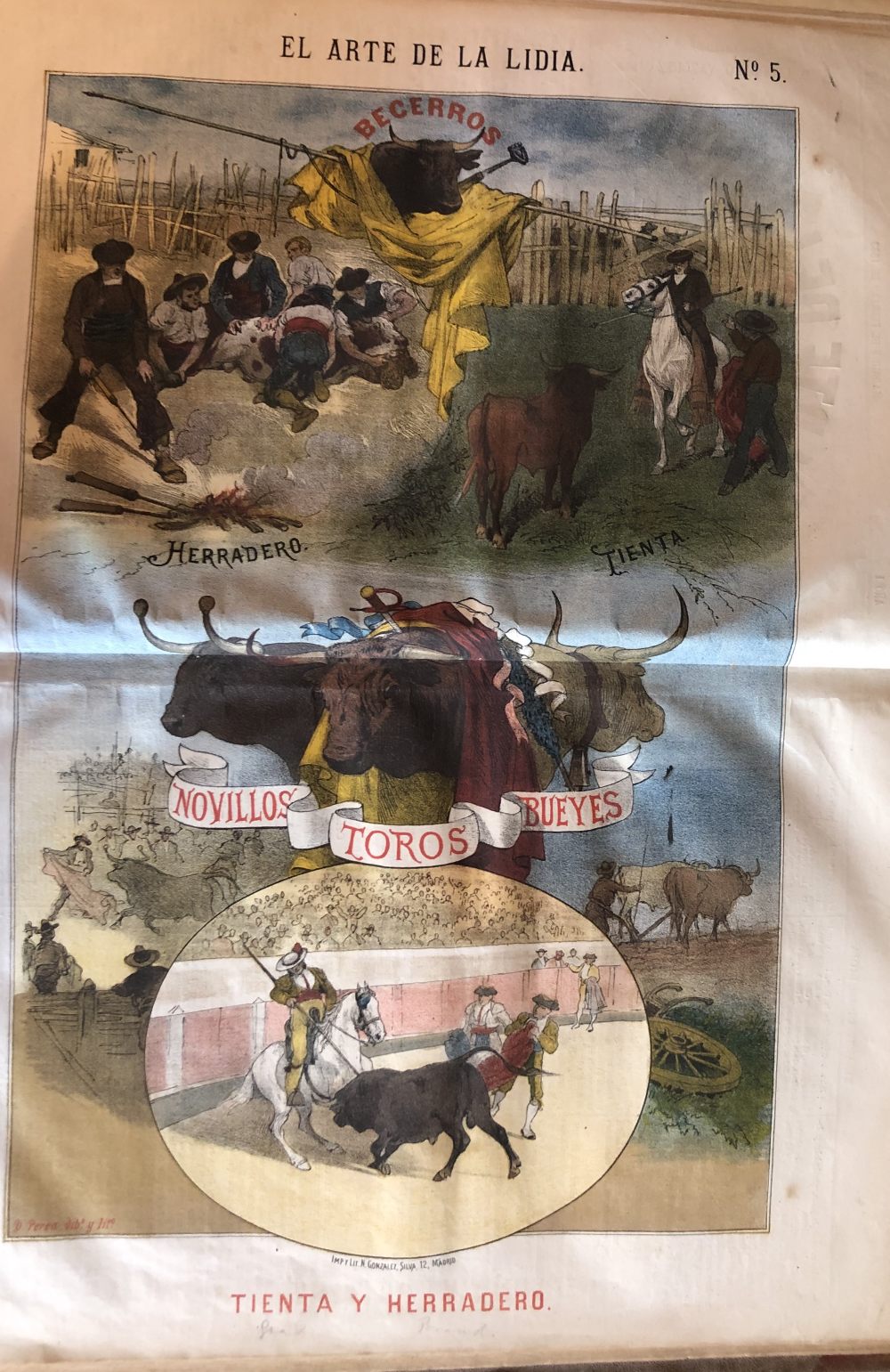 Coloured Plates of Bull-Fighters etc. Newspaper: El Arte de la Lidia, Periodicao Taurino. Lg.