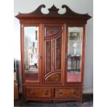 A decorative two piece Art Nouveau walnut Bedroom Suite,