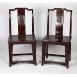 A good quality pair of heavy late 19th / early 20th Century Chinese Hongmy Side Chairs,