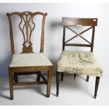 Five varied antique Georgian mahogany Dining Room Chairs,