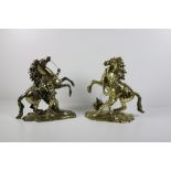 After Guillaume Coustou (1677 - 1746) A pair of 19th Century gilt bronze Marley Horses,