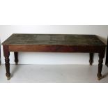 A large antique pine Table, with turned legs and another sim.