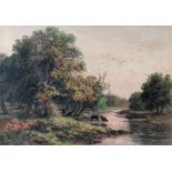 John Steeple (1823 - 1887) Watercolour, "Stoneleigh Park, on the Avon Warwickshire,