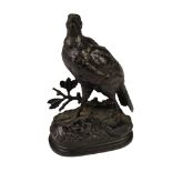 Alfred Dubucand French ( 1828-1894 ) A fine bronze, "Model of a Grouse," on oval base, 16.