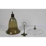 A rare Regency period glass Wall Lantern, with vase shaped brass wall bracket with curved arm,