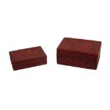 A 19th Century red lacquered and carved Chinese cinnabar rectangular Box and Cover,