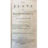 T.C.D. Prize Bindings Dublin Printing: Johnson (Sam.)ed. The Plays of William Shakespeare, 10 vols.