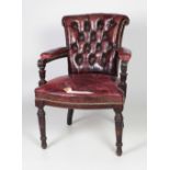 A fine quality heavy Victorian mahogany Library Armchair,