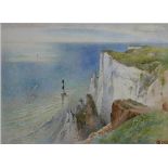 Harry Goodwin (British) fl. 1867-1902 Watercolour, "Beachy Head & Lighthouse," approx.