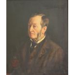 Late 19th Century Irish School Head & Shoulders, "Portrait of a Gentleman with side whiskers,