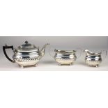 A 3 piece George III English silver Tea Set, London c.