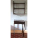 A 19th Century mahogany square lift top Table, the inlaid and crossbanded top over a frieze drawer,